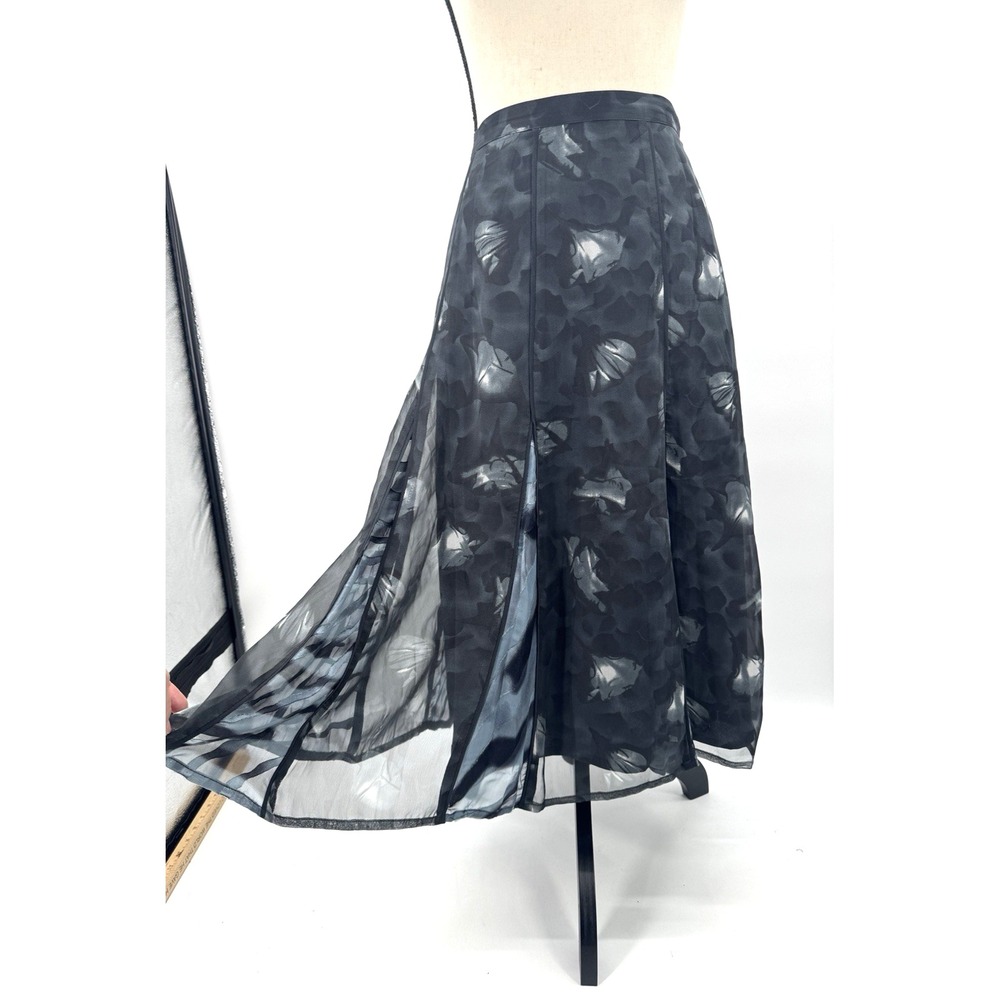 Whimsigoth Layered Sheer Silk Paneled Midi Skirt Medium Ethereal Fairy Grunge